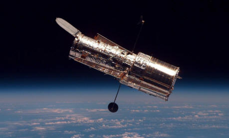 Hubble Space Telescope in orbit, from STS-82